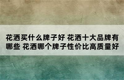 花洒买什么牌子好 花洒十大品牌有哪些 花洒哪个牌子性价比高质量好